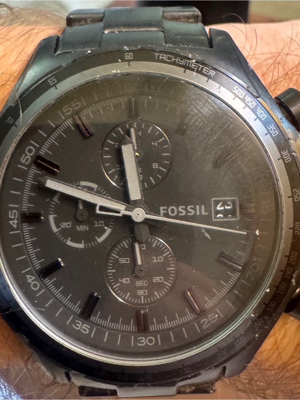 Fossil All-Black Chronograph Stainless Watch CH-2821